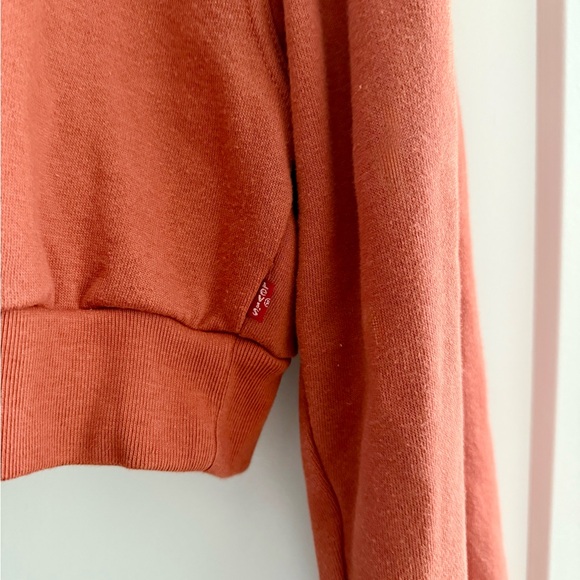 Levi's Terracotta Half-Zip Cropped Hoodie - Picture 3 of 6